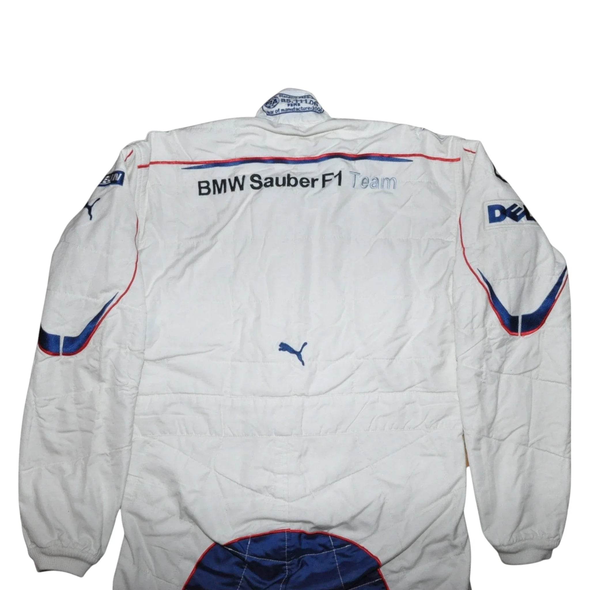 JACQUES VILLENEUVE USED & SIGNED BMW SAUBER 2006 Bahrain GP F1 Race SUIT - Dash Racegear Store