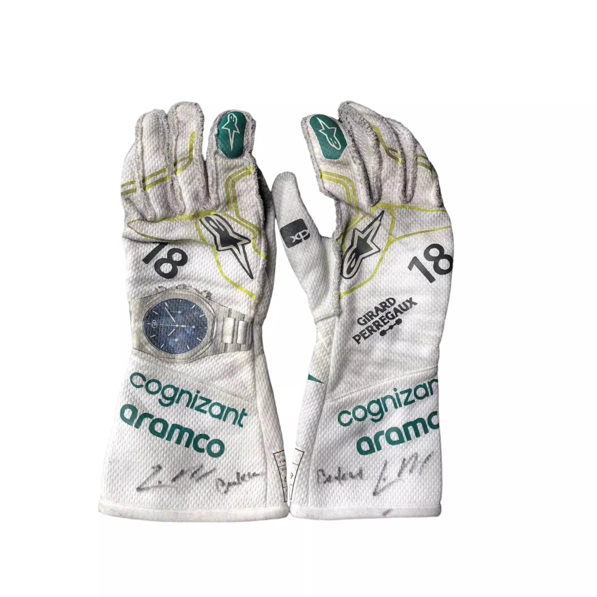 2023 Lance Stroll Baku Worn Gloves - Dash Racegear Store