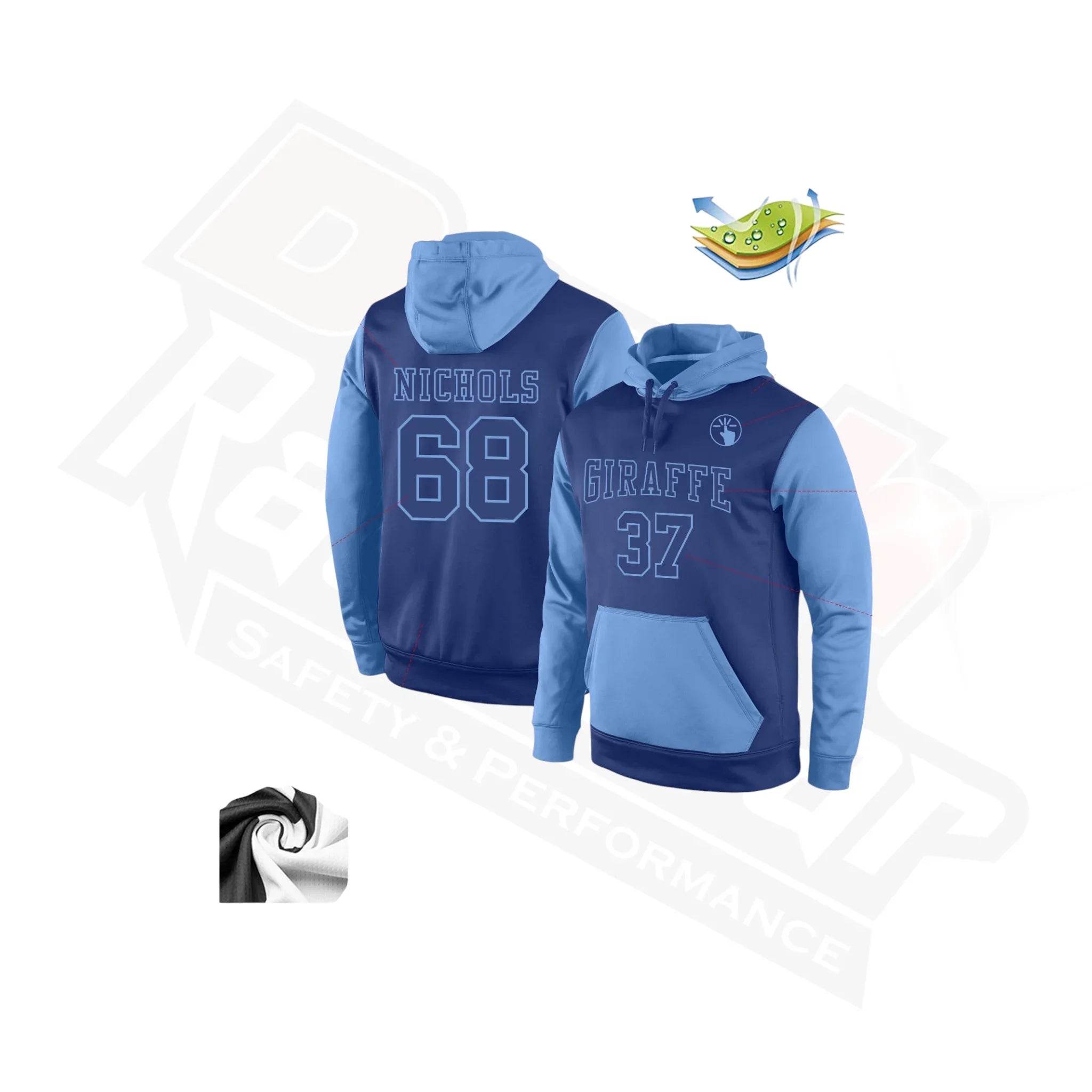 Luxury Royal-Light Blue Custom Sports Pullover Hoodie - Dash Racegear Store