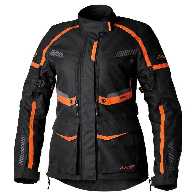 MAVERICK EVO CE LADIES TEXTILE JACKET BLACK ORANGE