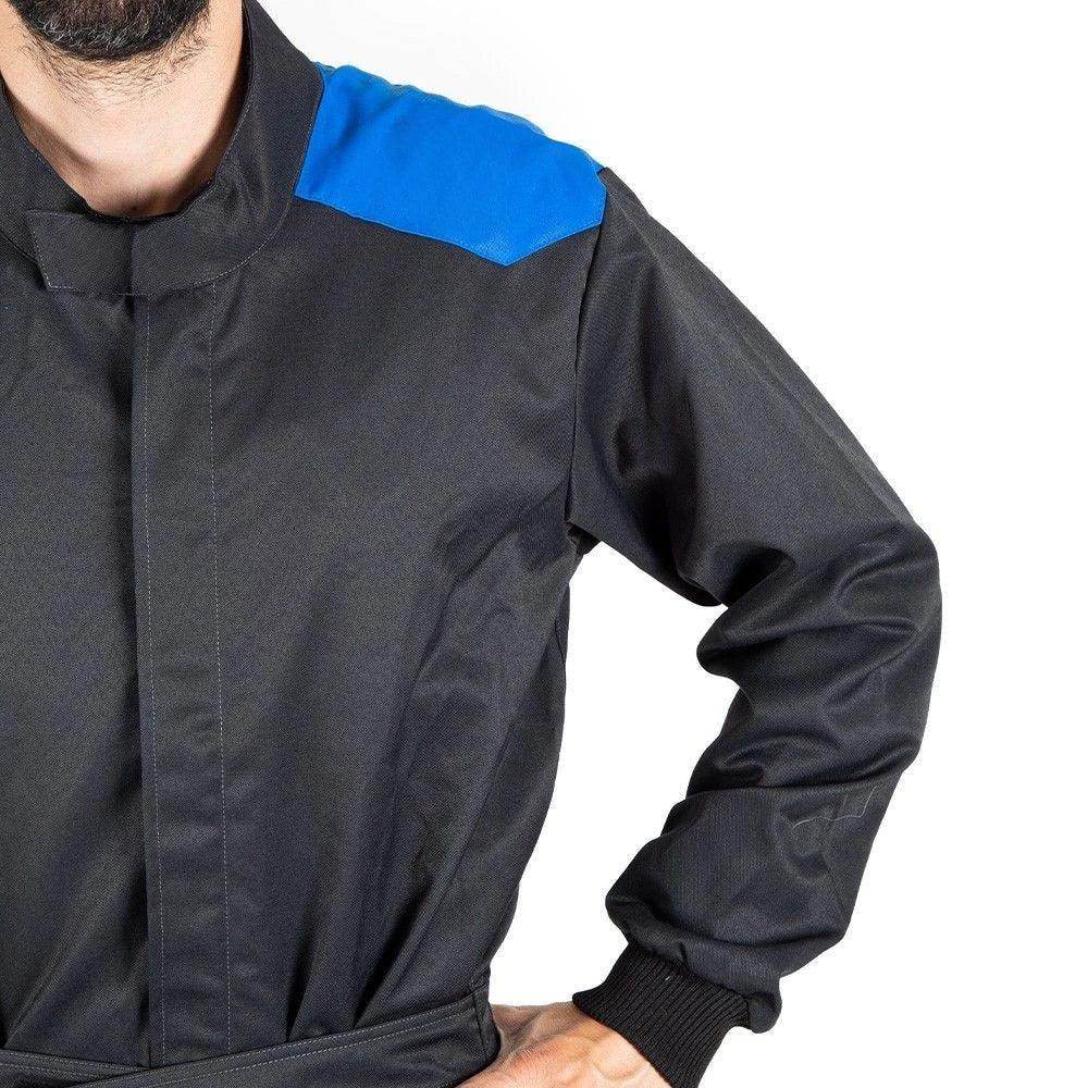 MECHANIC SUIT BLACK-DAZZLING BLUE - Dash Racegear Store