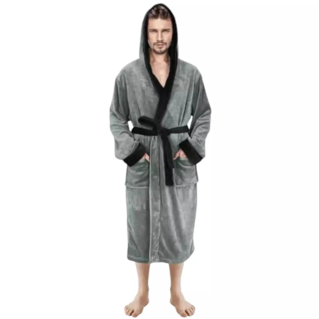 New Unisex Fleece Hooded Bathrobes