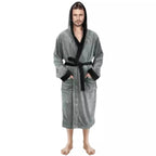 New Unisex Fleece Hooded Bathrobes