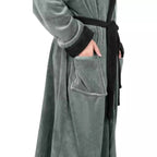 New Unisex Fleece Hooded Bathrobes
