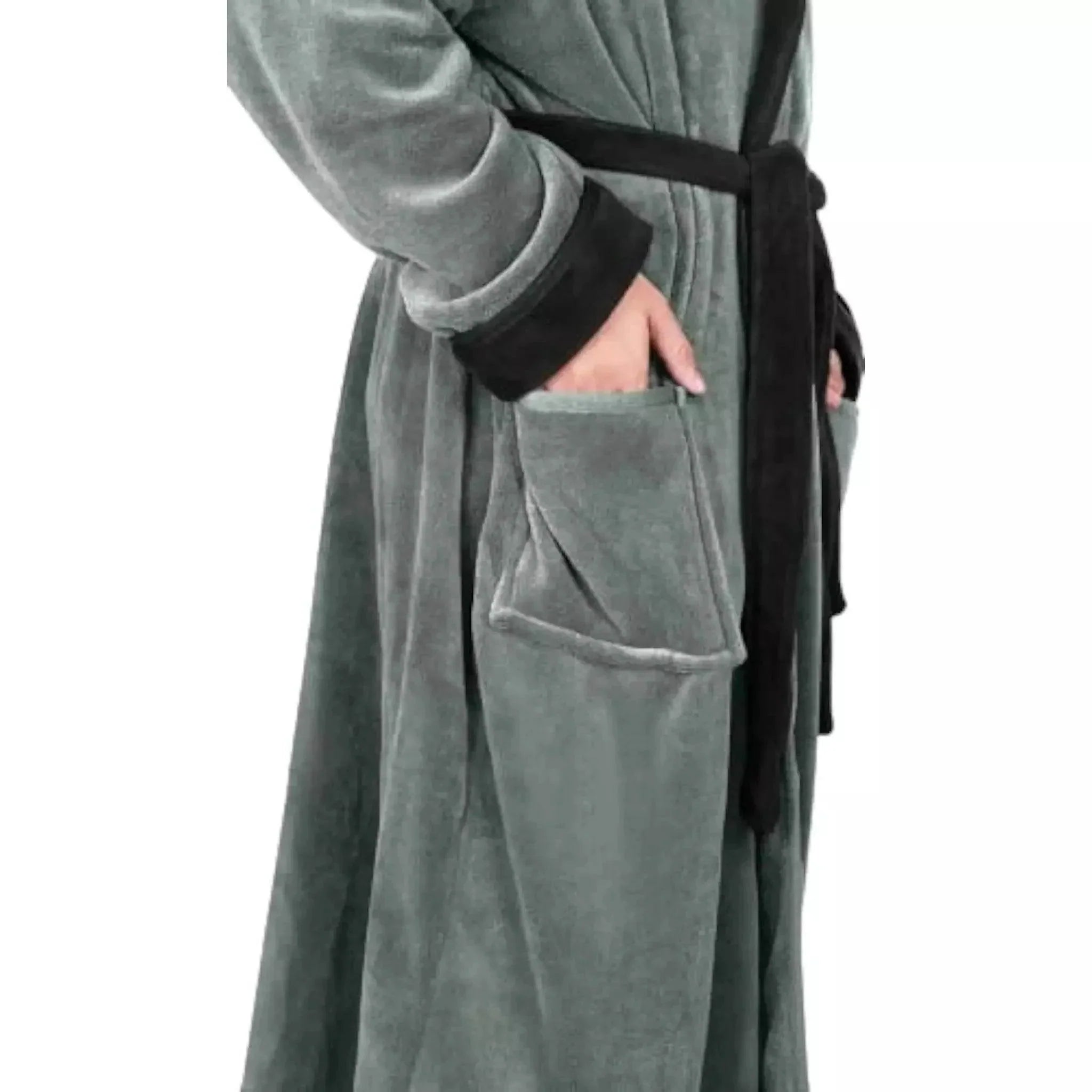 New Unisex Fleece Hooded Bathrobes