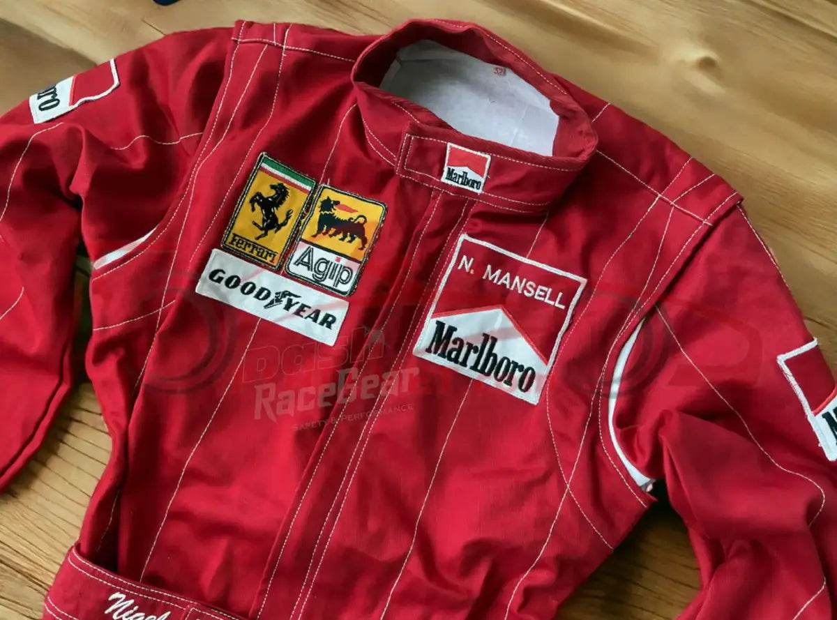 Nigel Mansell 1990 Ferrari F1 Embroidered Racing Suit - Dash Racegear Store
