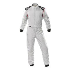 OMP First S FIA Race Rally Lightweight Suit – Silver Fire-Retardant Racing Overall