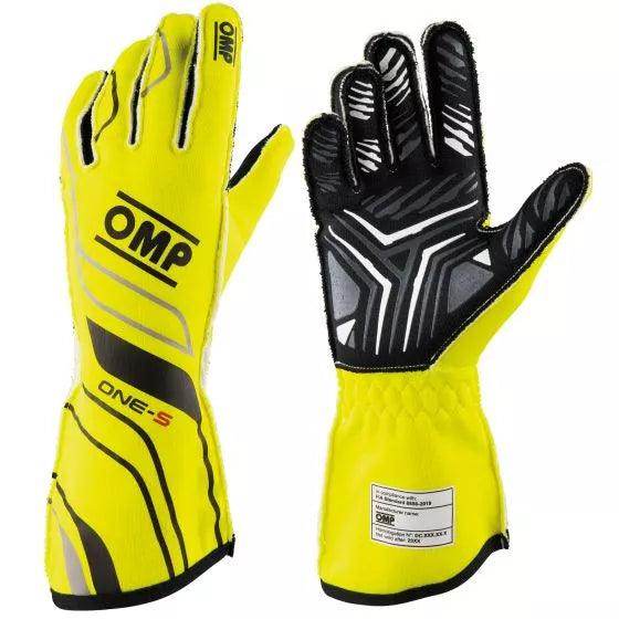 OMP One S Race Gloves Fluro Yellow