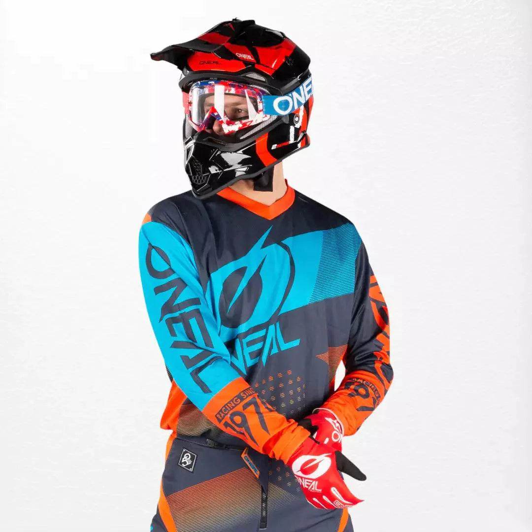 O'Neal Element Factor MX Jersey Gray-Orange-Blue