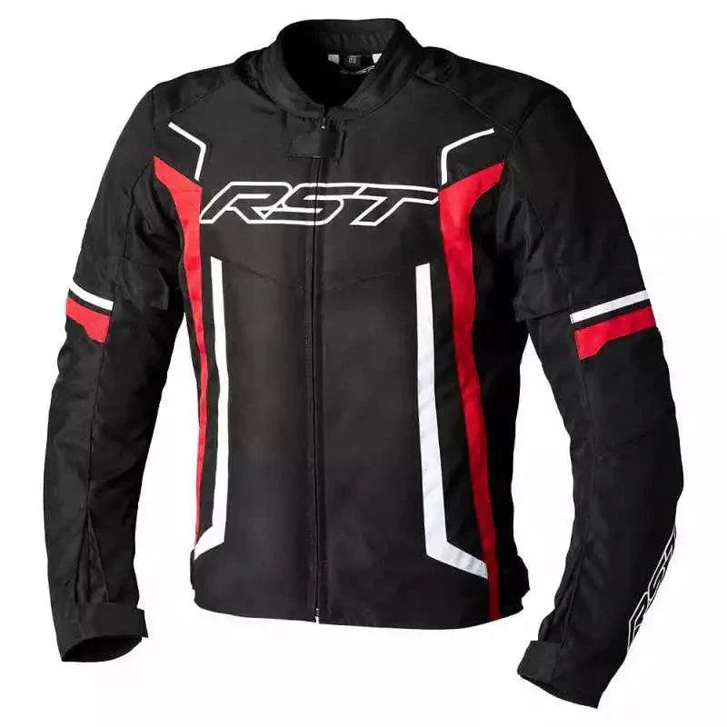 PILOT EVO CE MENS TEXTILE JACKET BLACK RED WHITE