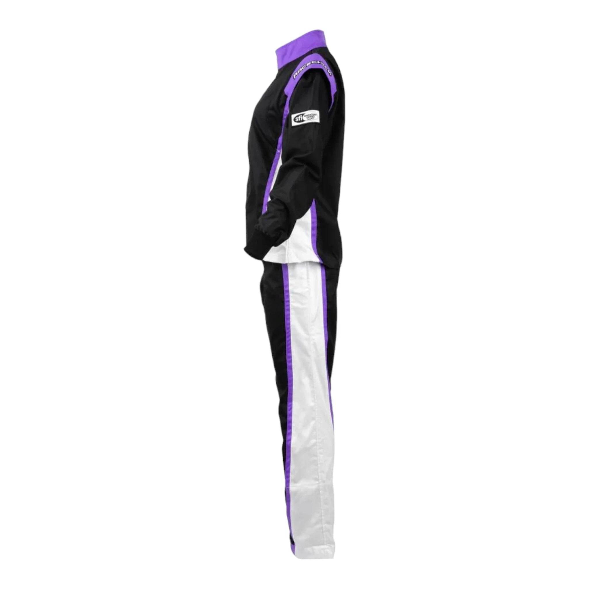 RACECHICK FIERCE TWO-PIECE WOMEN'S AUTO RACING SUIT SFI 3.2A/1 (BLACK/PURPLE) - Dash Racegear Store
