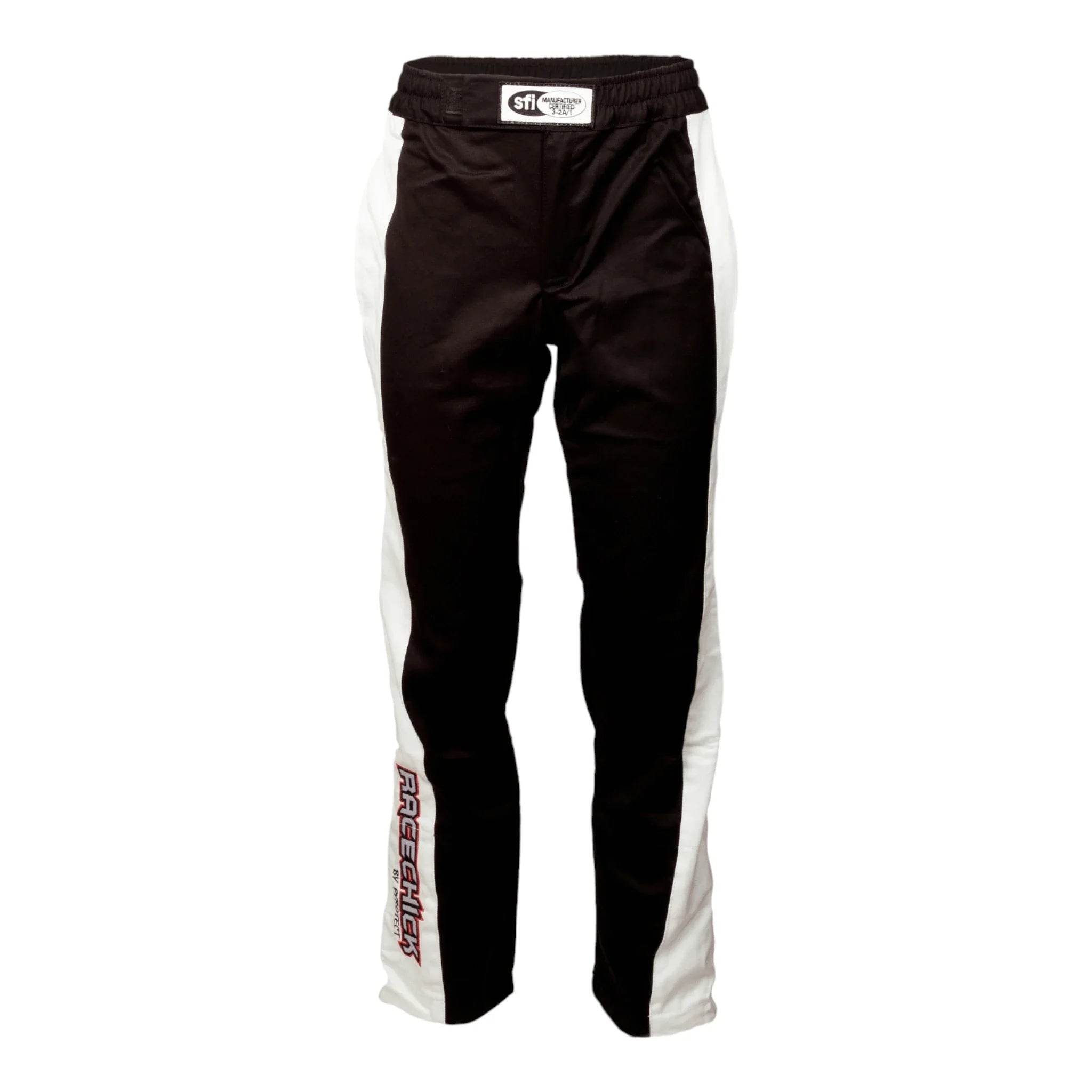 RACECHICK FIERCE TWO-PIECE WOMEN'S AUTO RACING SUIT SFI 3.2A/1 (BLACK/WHITE) - Dash Racegear Store