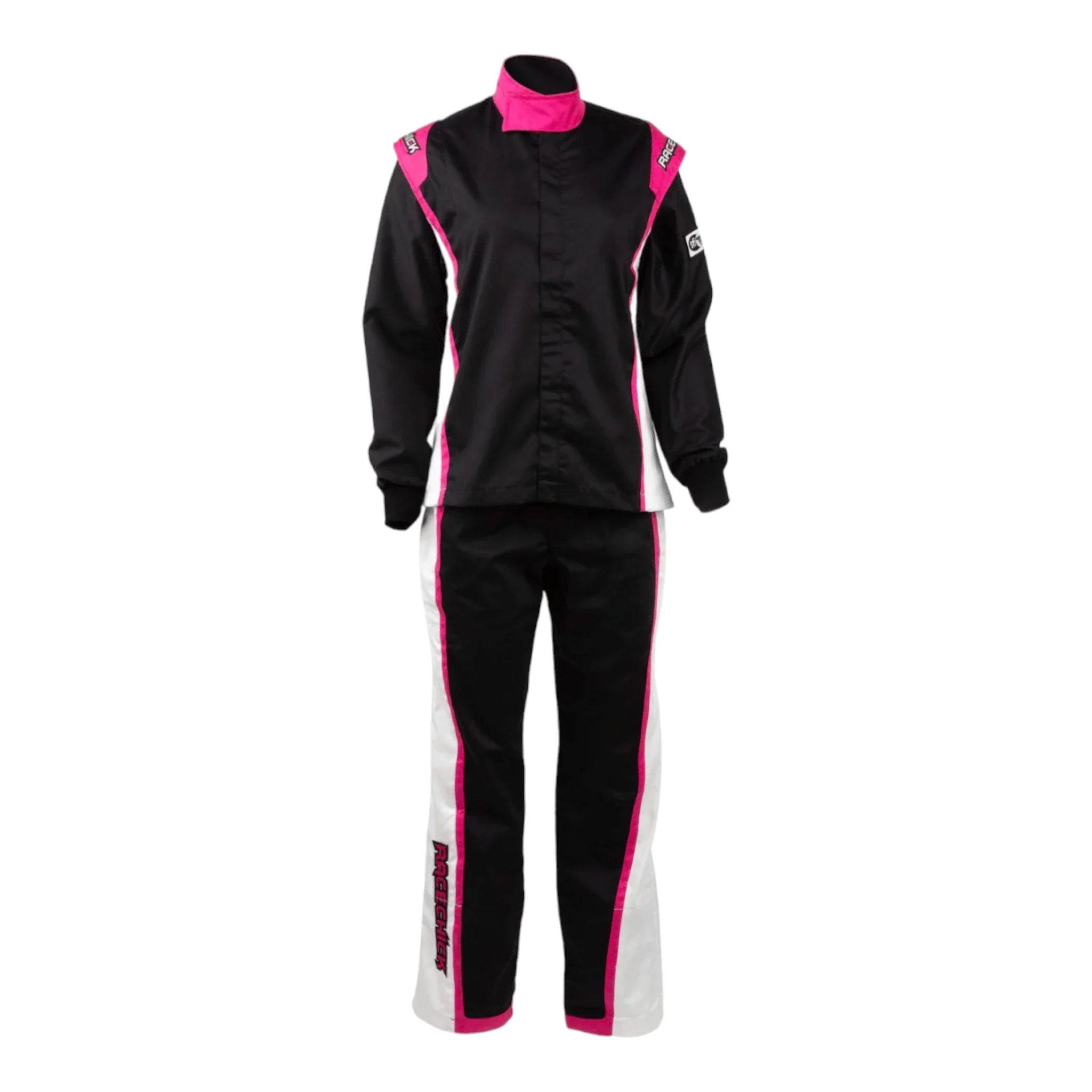 RACECHICK FIERCE TWO-PIECE WOMEN'S AUTO RACING SUIT SFI 3.2A/5 (BLACK/PINK) - Dash Racegear Store
