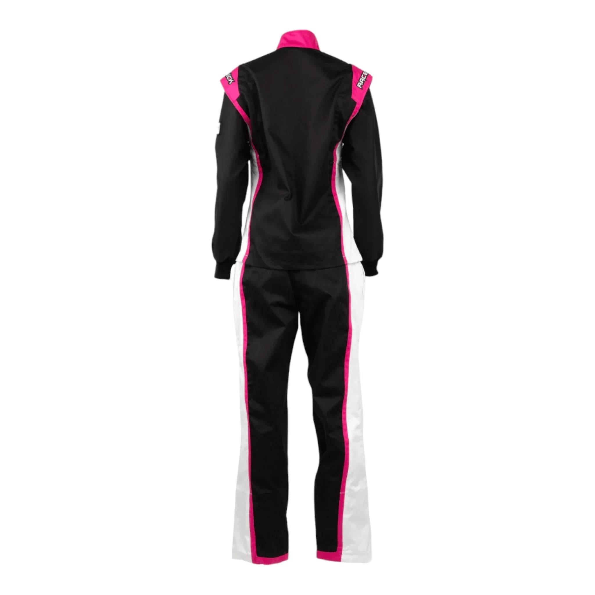 RACECHICK FIERCE TWO-PIECE WOMEN'S AUTO RACING SUIT SFI 3.2A/5 (BLACK/PINK) - Dash Racegear Store