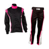 RACECHICK FIERCE TWO-PIECE WOMEN'S AUTO RACING SUIT SFI 3.2A/5 (BLACK/PINK) - Dash Racegear Store