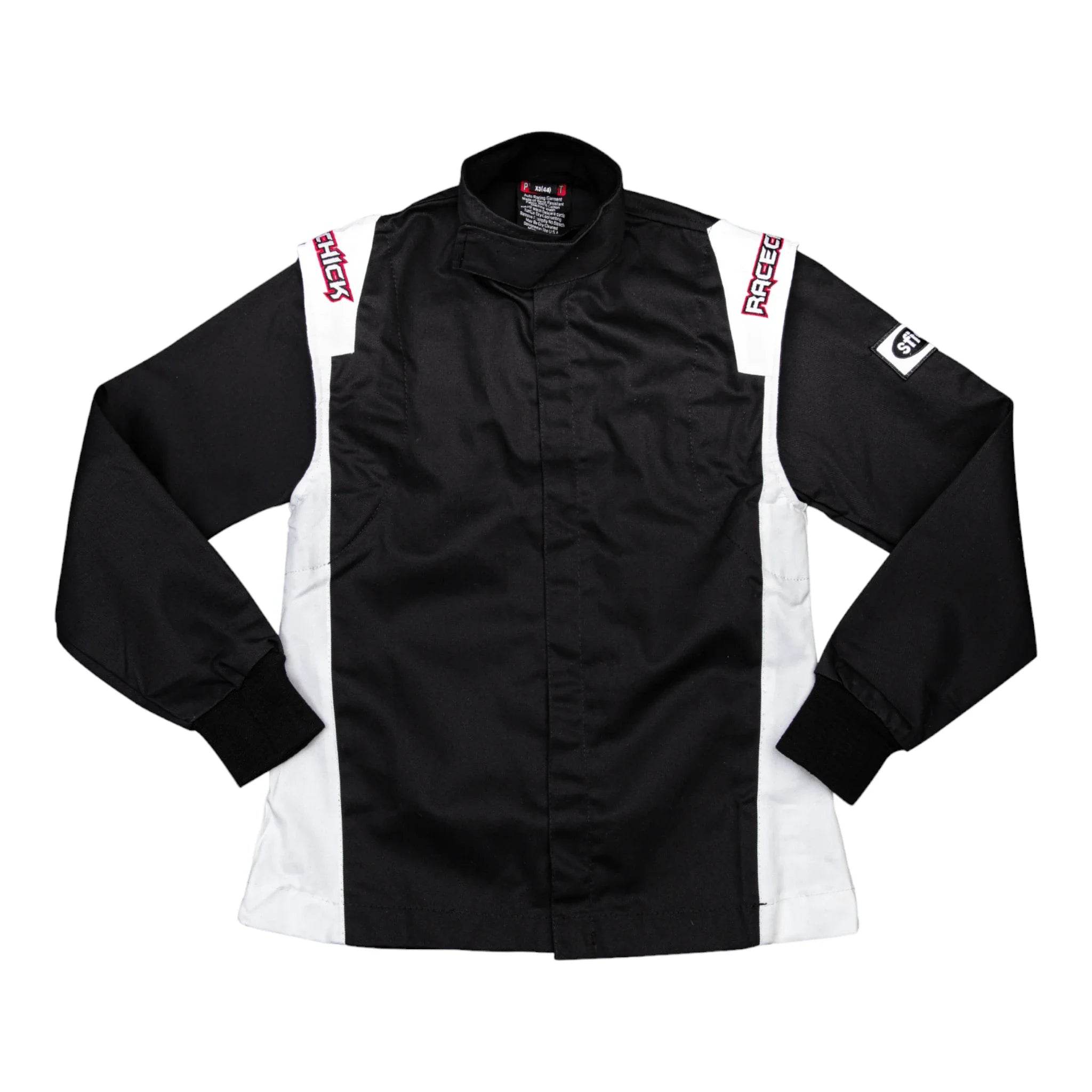 RACECHICK FIERCE TWO-PIECE WOMEN'S AUTO RACING SUIT SFI 3.2A/5 (BLACK/WHITE) - Dash Racegear Store