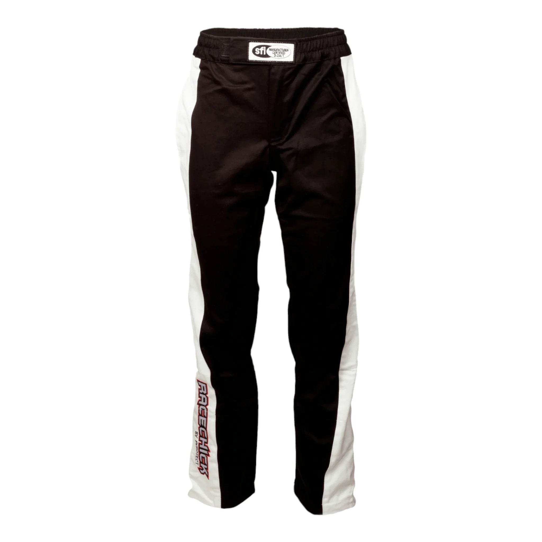 RACECHICK FIERCE TWO-PIECE WOMEN'S AUTO RACING SUIT SFI 3.2A/5 (BLACK/WHITE) - Dash Racegear Store