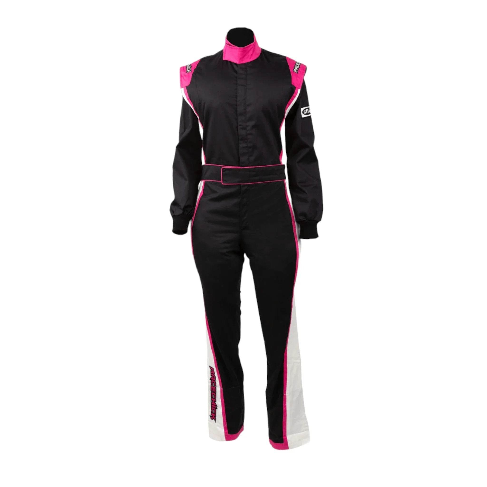 RACECHICK FIERCE WOMEN'S AUTO RACING SUIT SFI 3.2A/1 (BLACK/PINK) - Dash Racegear Store