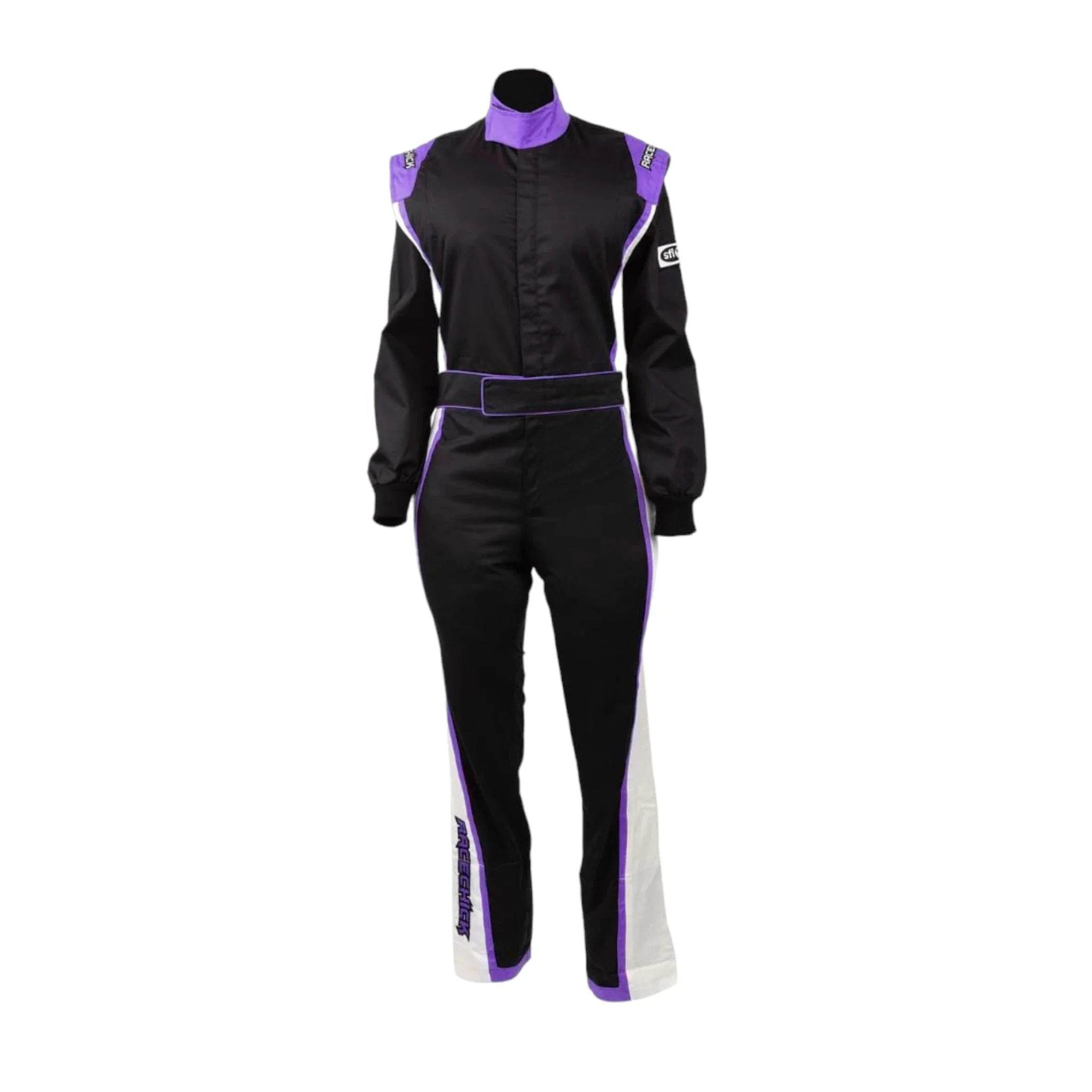 RACECHICK FIERCE WOMEN'S AUTO RACING SUIT SFI 3.2A/1 (BLACK/PURPLE) - Dash Racegear Store