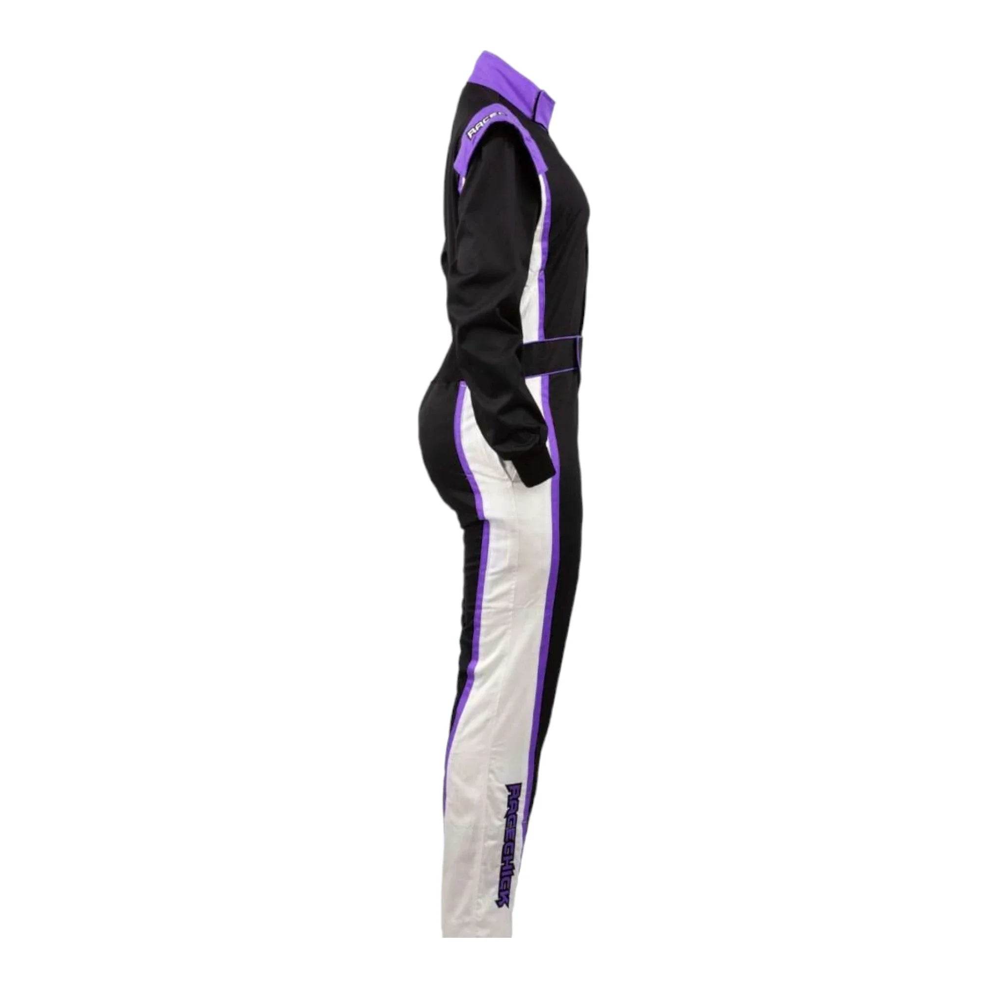RACECHICK FIERCE WOMEN'S AUTO RACING SUIT SFI 3.2A/1 (BLACK/PURPLE) - Dash Racegear Store