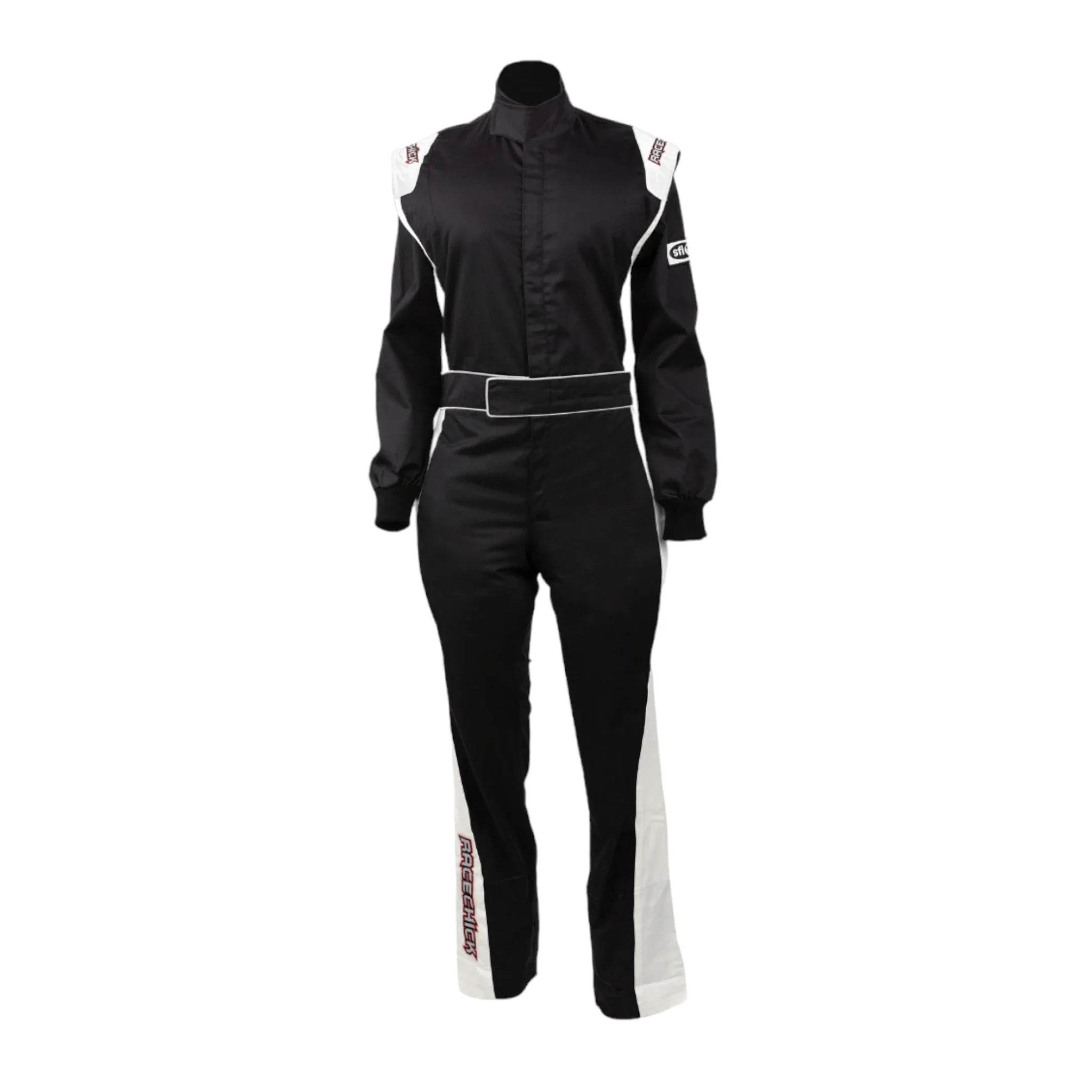 RACECHICK FIERCE WOMEN'S AUTO RACING SUIT SFI 3.2A/1 (BLACK/WHITE) - Dash Racegear Store