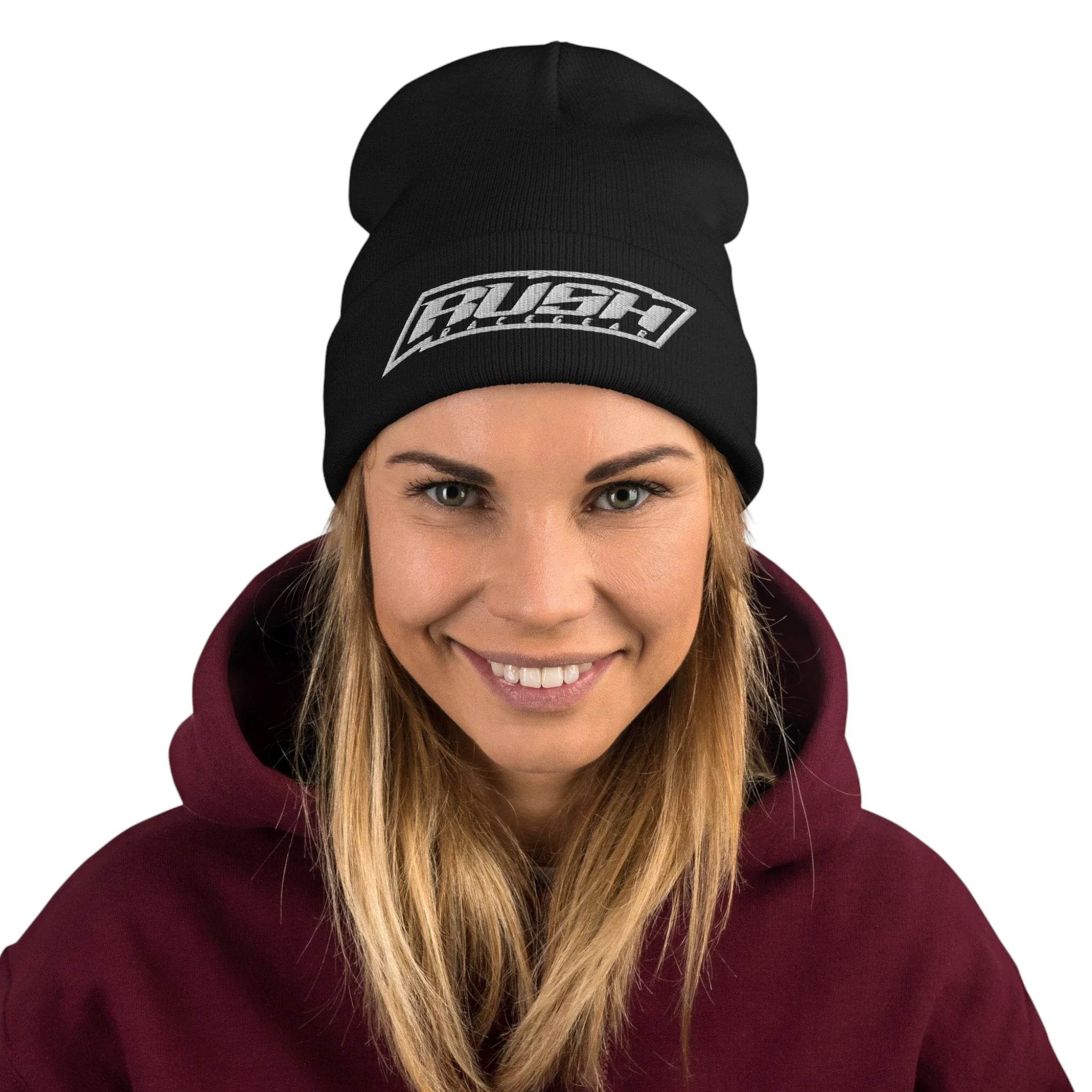 Rush Simple White Logo Beanie - Dash Racegear Store