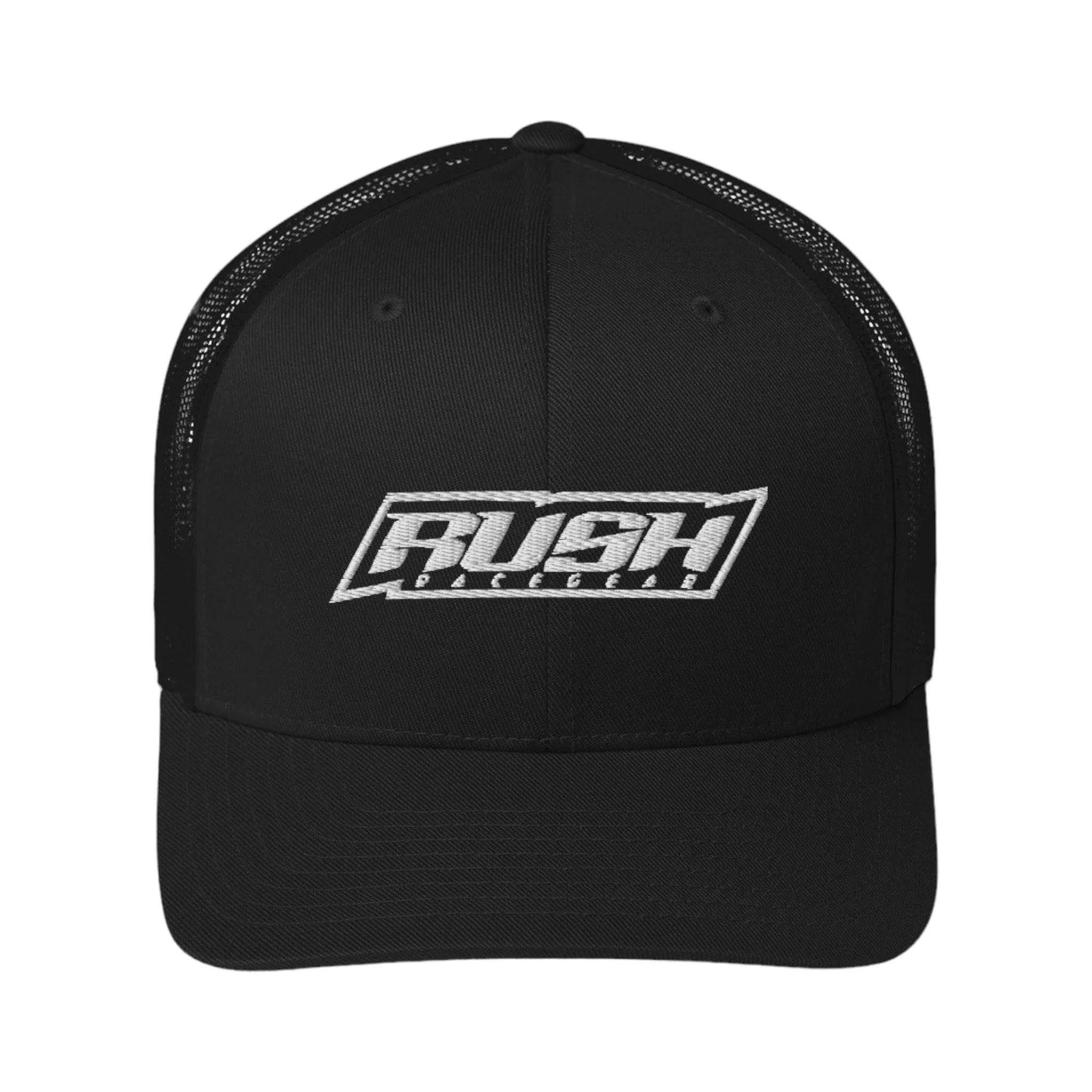 Rush Simple White Logo Trucker - Dash Racegear Store