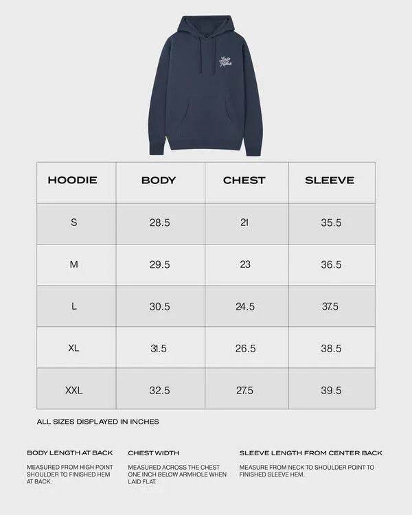 SCRIPT PETROL BLUE HOODIE - Dash Racegear Store