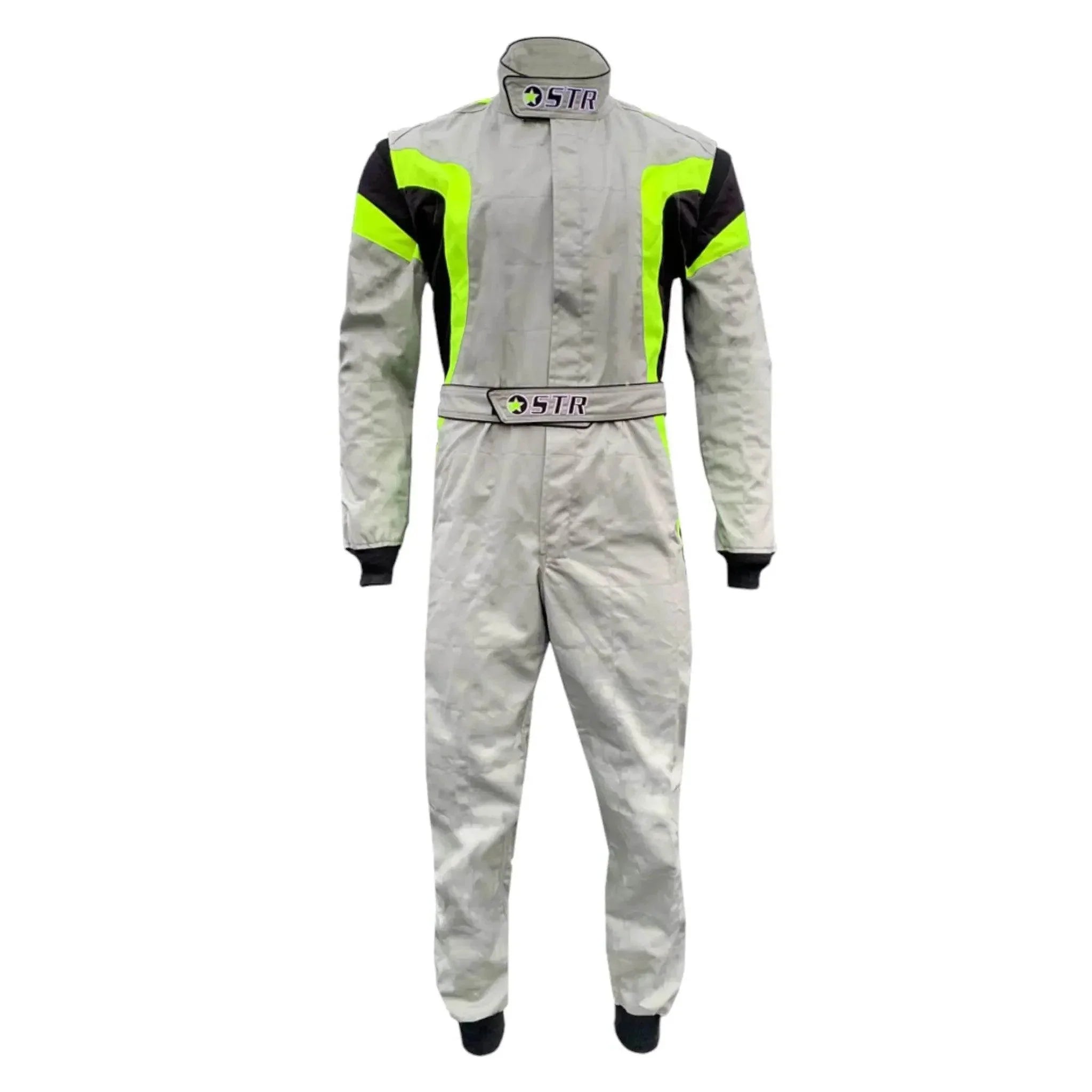 STR 'Podium' Race Suit Silver Yellow Fluo Black Black
