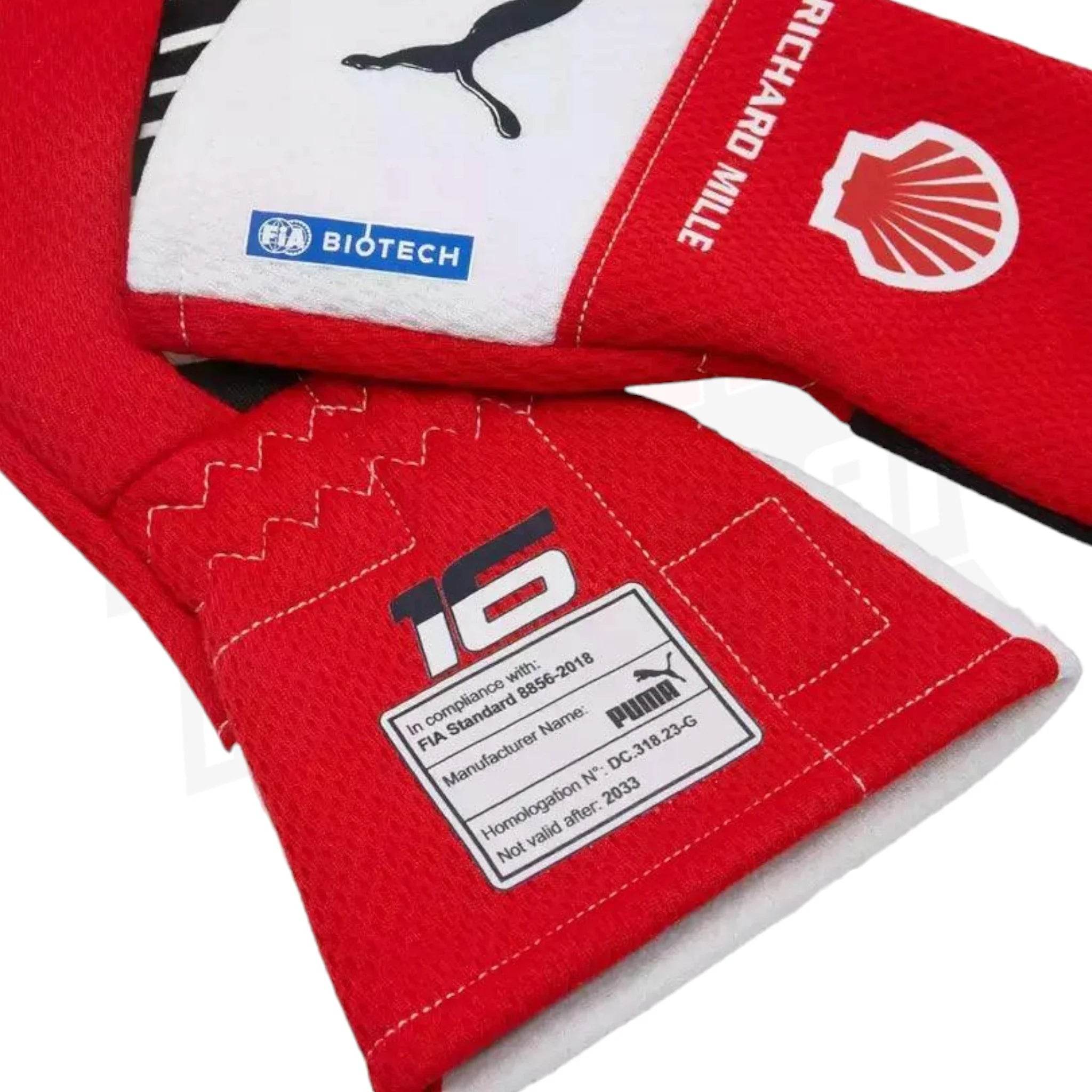 Scuderia Ferrari Charles Leclerc F1 PRO gloves - Joshua Vides - Dash Racegear Store