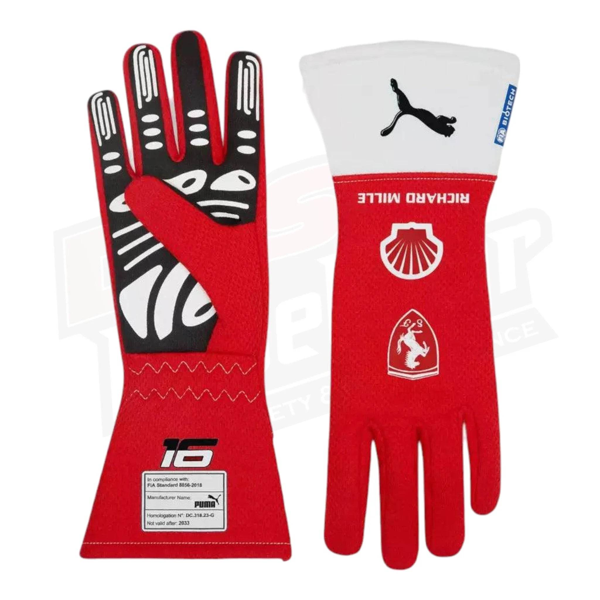 Scuderia Ferrari Charles Leclerc F1 PRO gloves - Joshua Vides - Dash Racegear Store