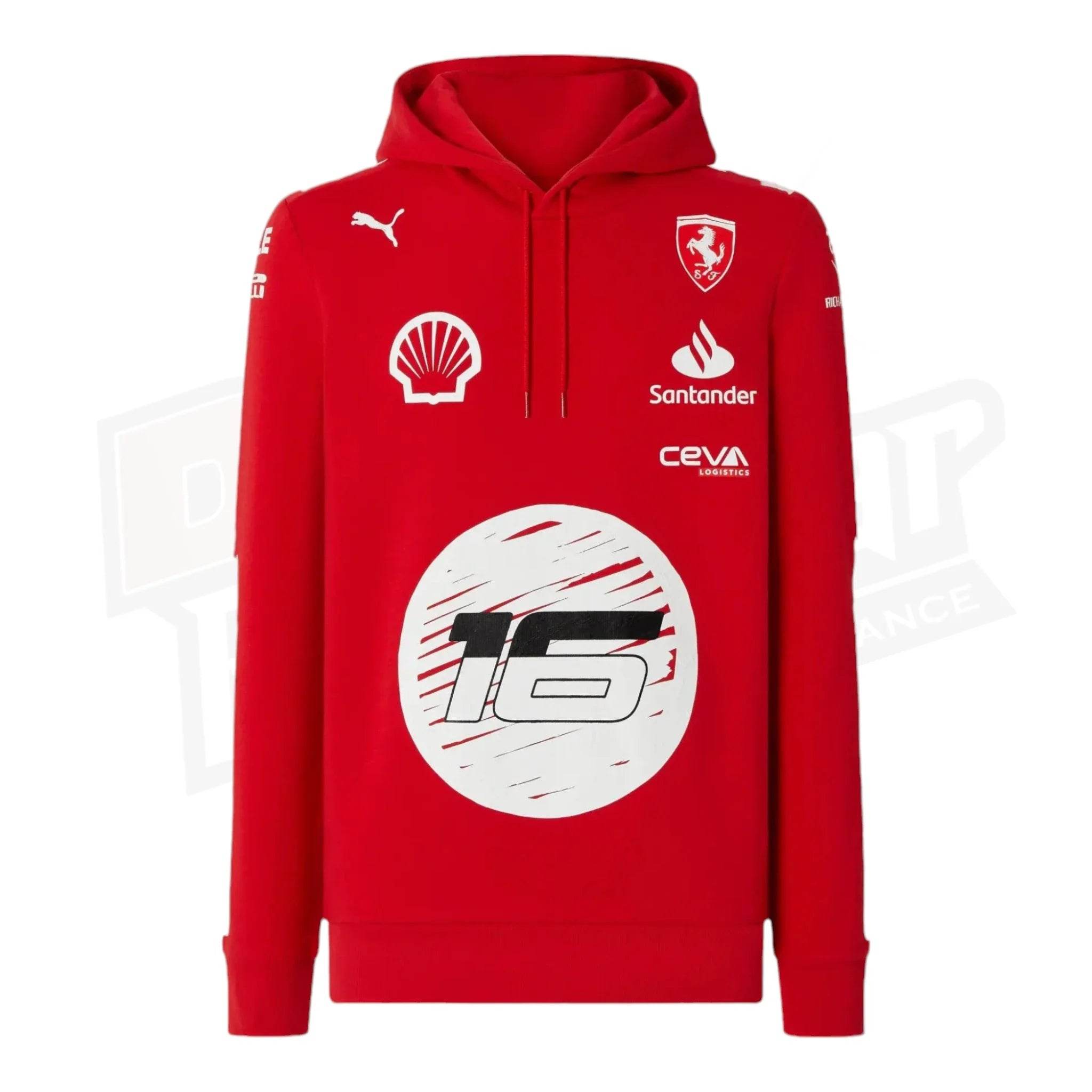 Scuderia Ferrari Charles Leclerc Puma hooded sweatshirt - Joshua Vides - Dash Racegear Store