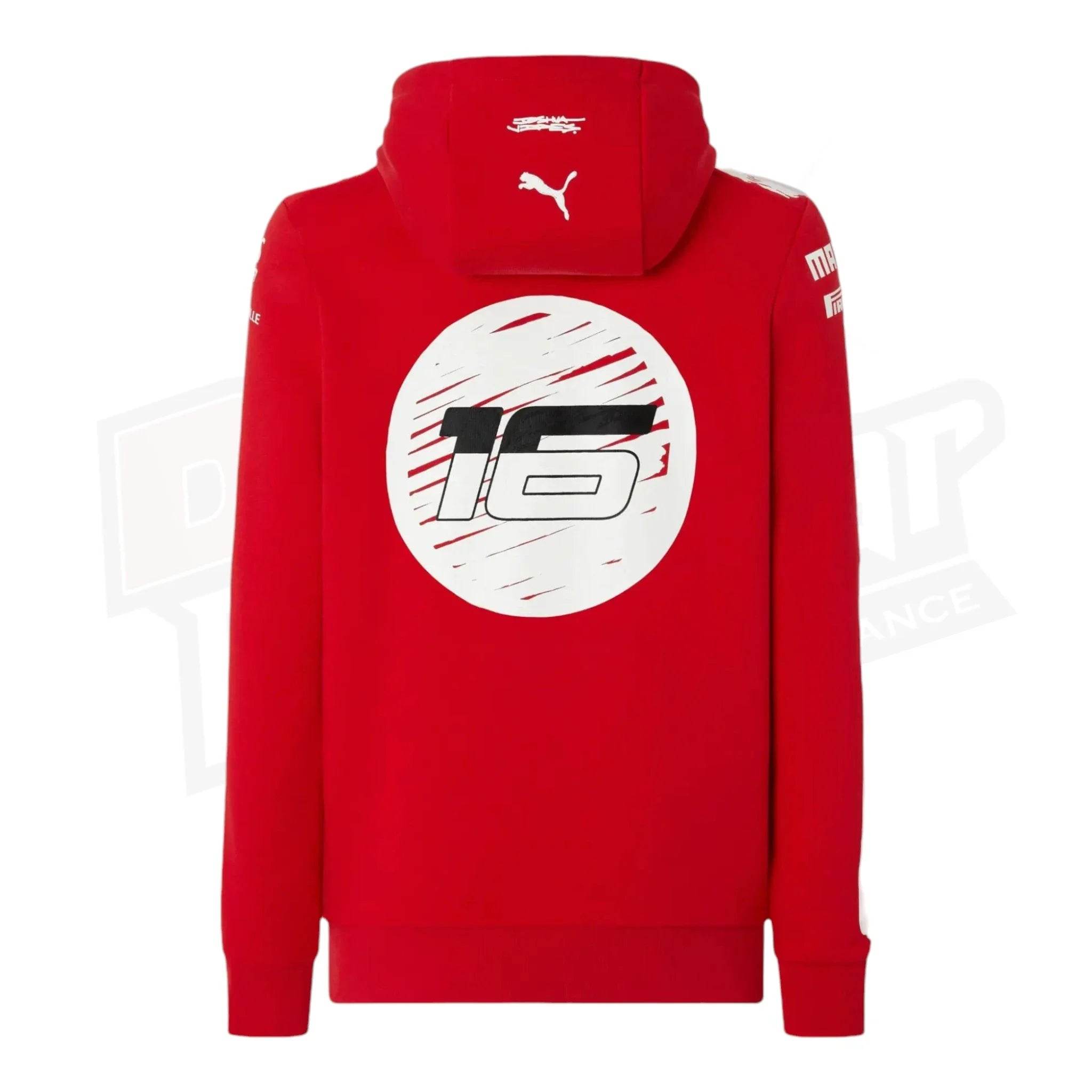 Scuderia Ferrari Charles Leclerc Puma hooded sweatshirt - Joshua Vides - Dash Racegear Store