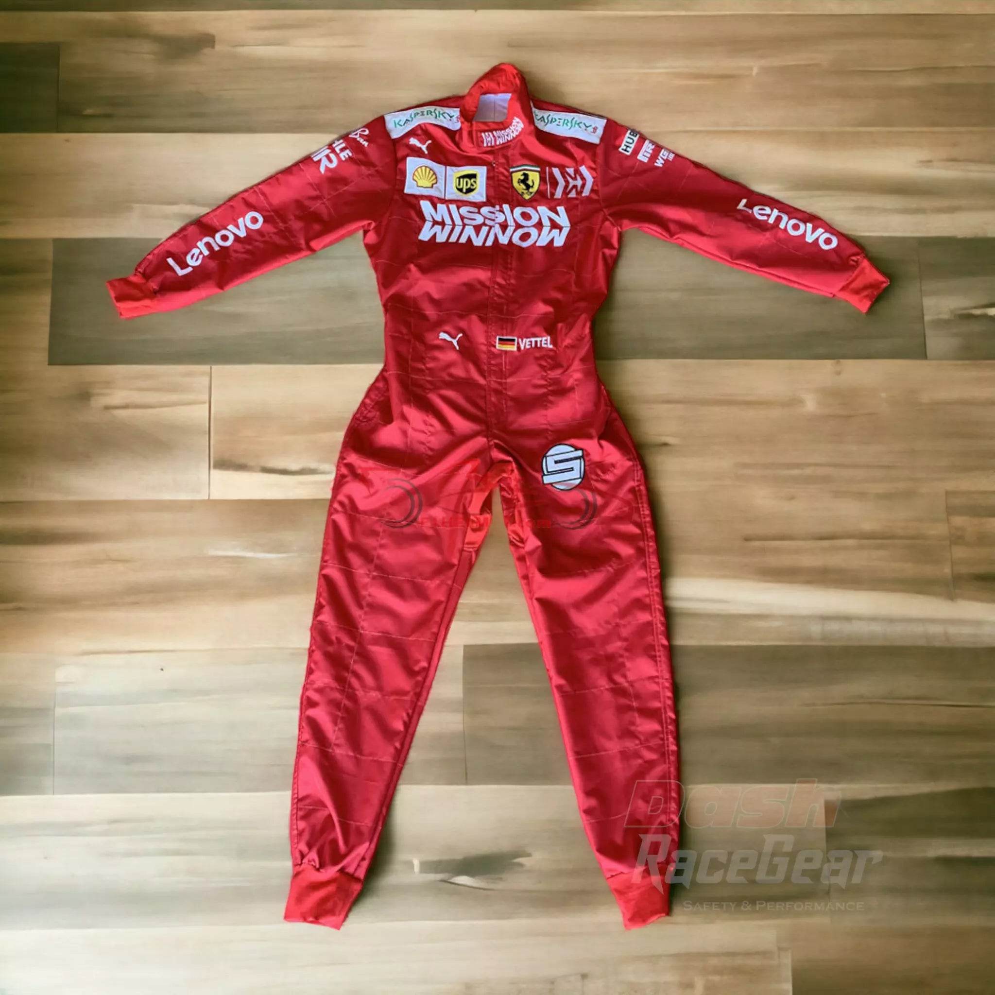Sebastian Vettel Ferrari Mission Winnow F1 Embroidered Racing Suit - Dash Racegear Store