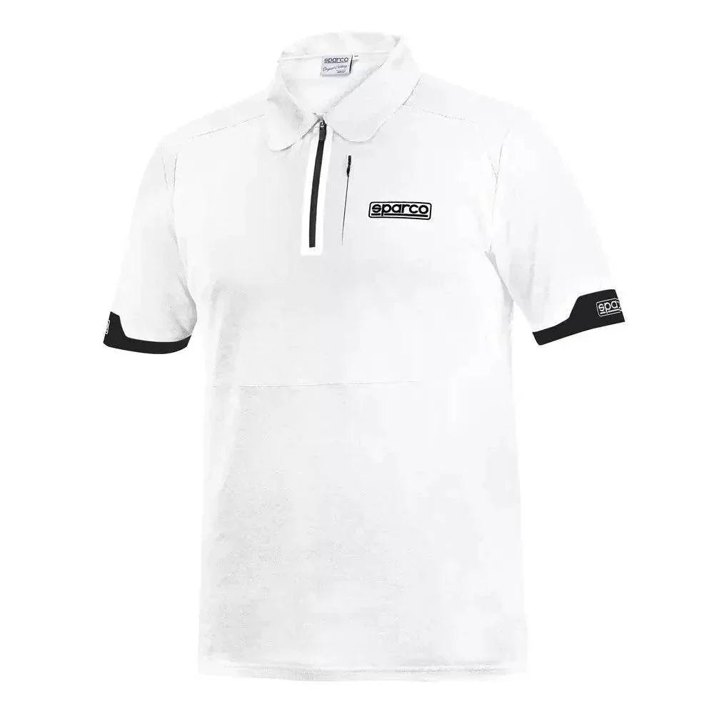 Sparco Polo Zip New desinged T-shirt White Black