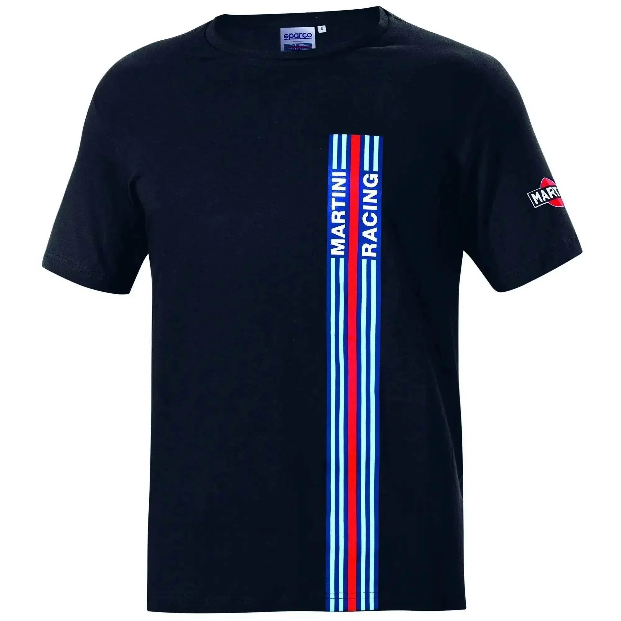 Sparco T-Shirt Big Stripes Martini Racing Navy Blue Men's