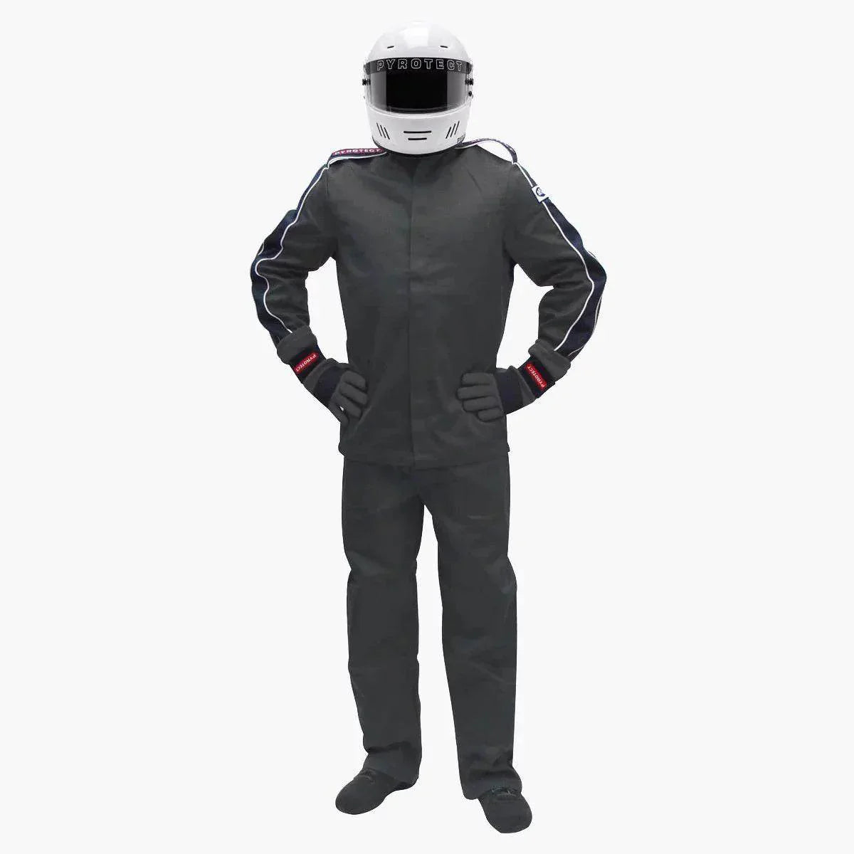 Sportsman Deluxe Two Piece 1 Layer SFI-1 Suit Black Black