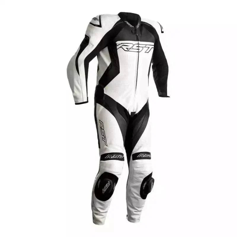 TRACTECH EVO 4 CE MENS LEATHER SUIT WHITE BLACK BLACK