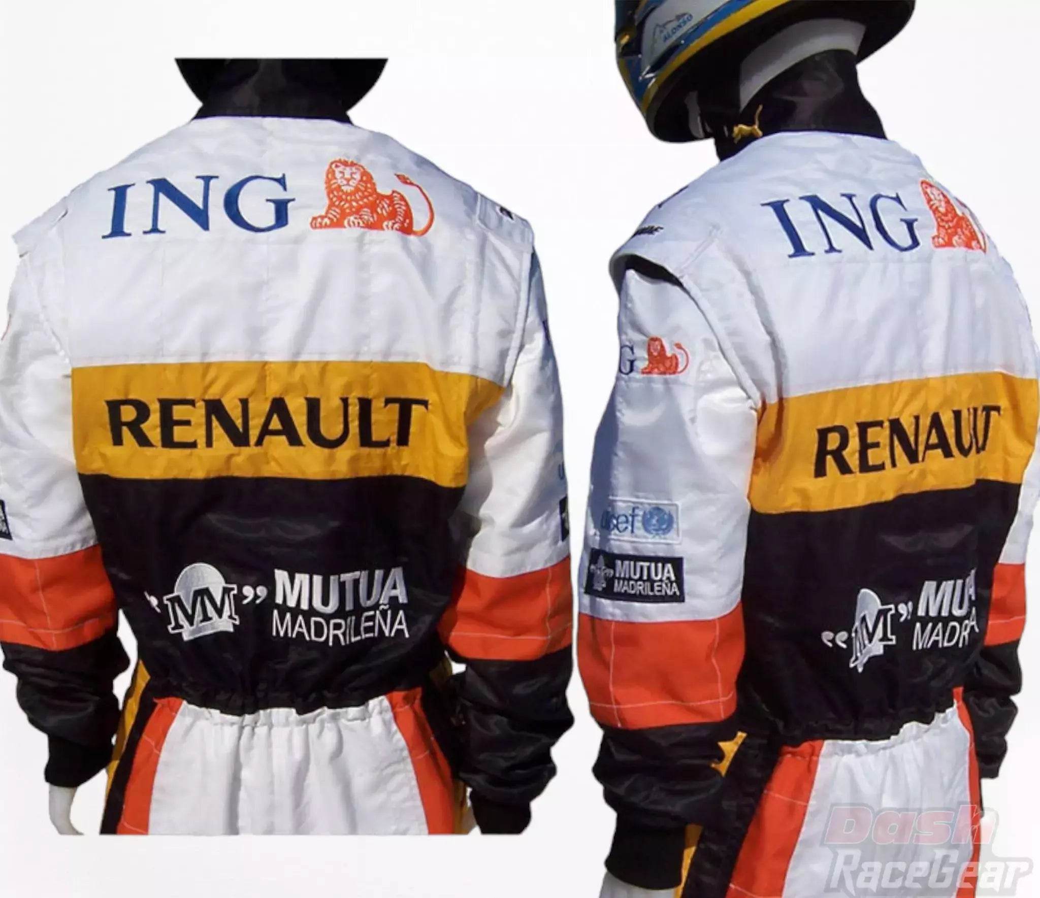 2008 Fernando Alonso Renault F1 Embroidered Racing Suit - Dash Racegear Store