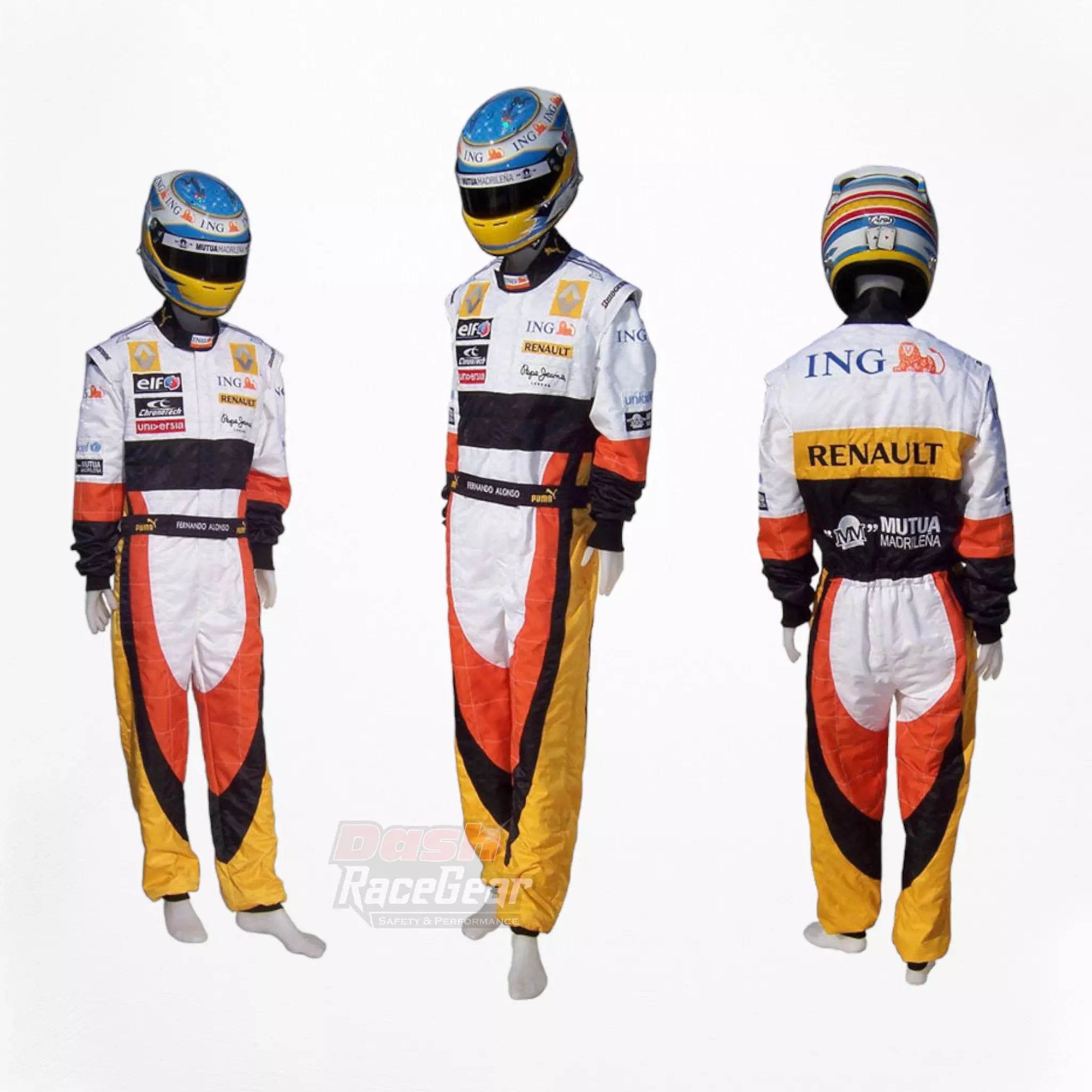 2008 Fernando Alonso Renault F1 Embroidered Racing Suit - Dash Racegear Store