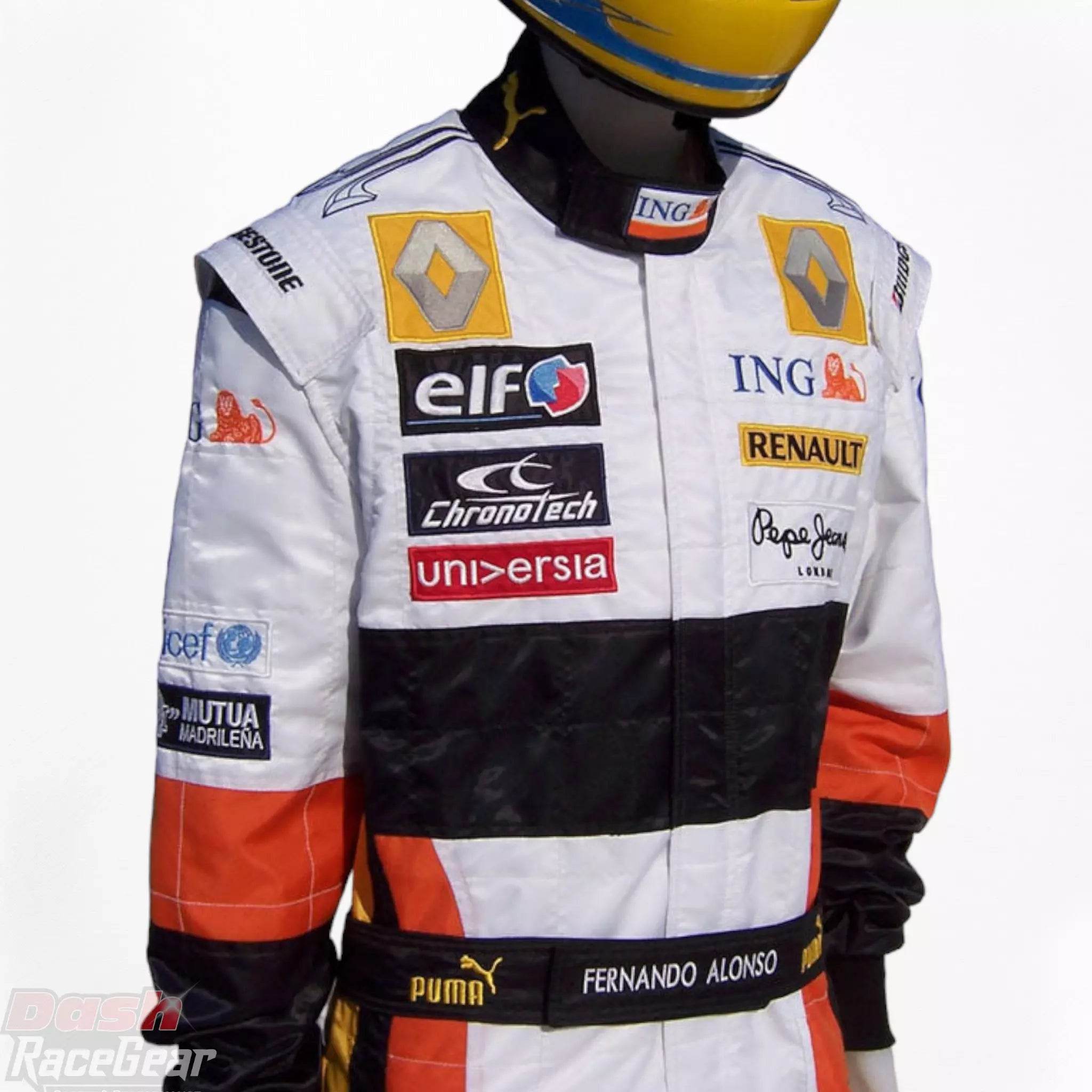 2008 Fernando Alonso Renault F1 Embroidered Racing Suit - Dash Racegear Store